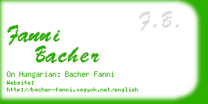 fanni bacher business card